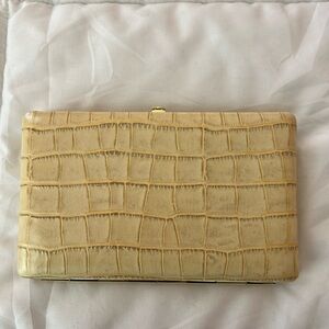 Abas Croc-Embossed Leather Framed Clutch Wallet